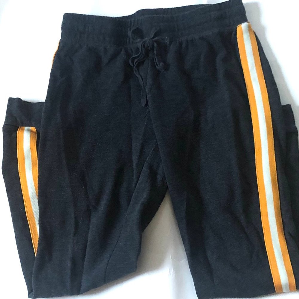 Yellow Striped Sweat Pants